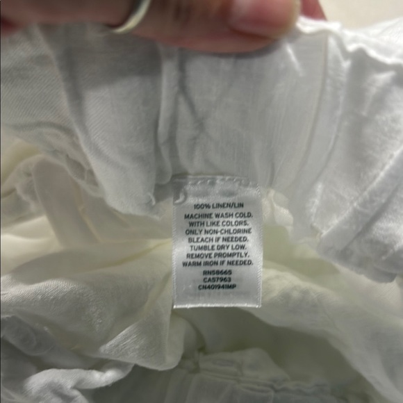 Caslon Ivory 100% Linen Trousers size medium petite - Picture 7 of 11